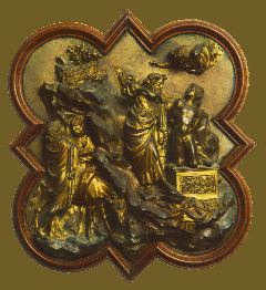 GHIBERTI- Sacrifice of Isaac-1401-Bronze relief-Museo Nazionale del Bargello, Florence