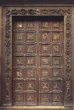 Pisano Andrea-South Doors (Life of St John the Baptist)1330-Gilded bronze, 486 x 280 cm-Baptistry, Florence