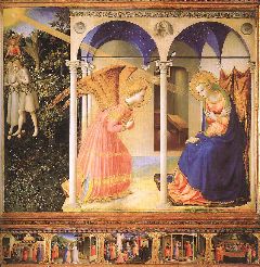Fra angelica-The Annunciation-1430-32-Tempera on wood, 154 x 194 cm-Museo del Prado, Madrid