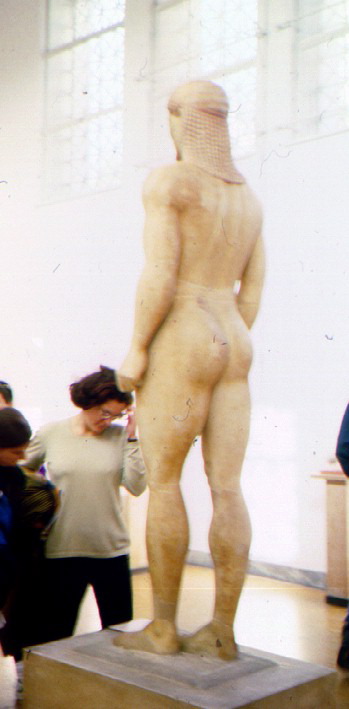 Kroisos from Anavyssos, grave marker (c540-515 BC) (Athens, National Museum) polychromed (painted) marble