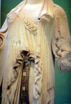 Ionian Kore, Acropolis Museum, Polychromed marble