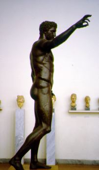 Attributed to Euphranor, Bronze figure (Paris?) found at Antikythera (Athens, National Museum, c340 BC)