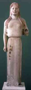 Pepos Kore, from the Acropolis, Ahens. Marble, 530 BCE