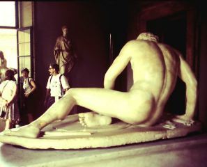 Dying Gallic Trumpeter, Roman copy of the original bronze of 220 BCE. Marble