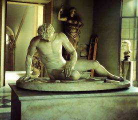 Epigonos (?). Dying Gallic Trumpeter, Roman copy of the original bronze of 220 BCE. Marble