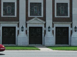 Detail - Old Chapel facade; First Baptist Church, Bartlesville, OK; c. 1940?