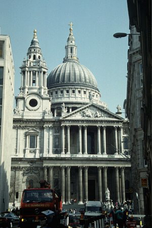 Wren, Sir Christopher, d. 1723 -Title- Saint Paul's Cathedral -Location- London, England -Date- 1675-1710 -View- Ext- West facade 