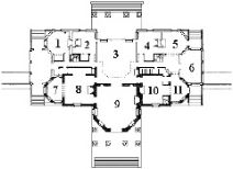 floorplan; Thomas Jefferson. Monticello, Charlottesville, Virginia. 1770-84, 1796-1806
