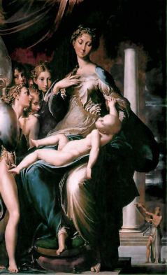 Parmigianino- Madonna with-the Long Neck-about 1535-Uffizi, Florence, Italy