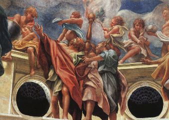 correggio- Assumption of the Virgin, detail of the Apostles-1526-30-Fresco-Duomo, Parma