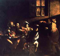 Caravaggio. Calling of Saint Matthew, in the Contarelli Chapel, Church of Saint Luigi dei Francesi, Rome. Oil on canvas, 1599-1600