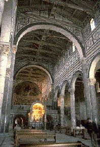Interior, nave. San Miniato al Monte, Italy, Firenze; 1018-62